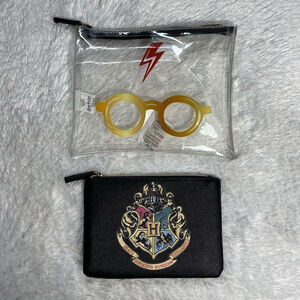 HARRY POTTER Hogwarts Pencil Case Zippered Wristlet Pouch Clutch Set of 2
